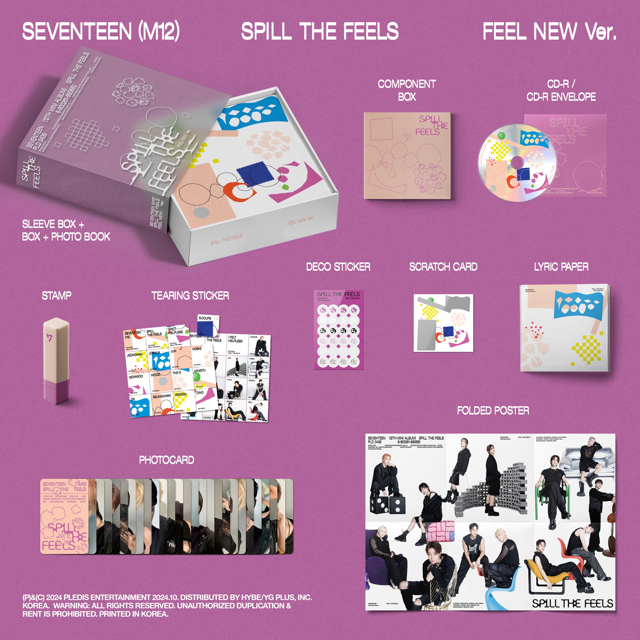 SEVENTEEN 12th Mini Album 'SPILL THE FEELS' FEEL NEW Ver. (Signed)